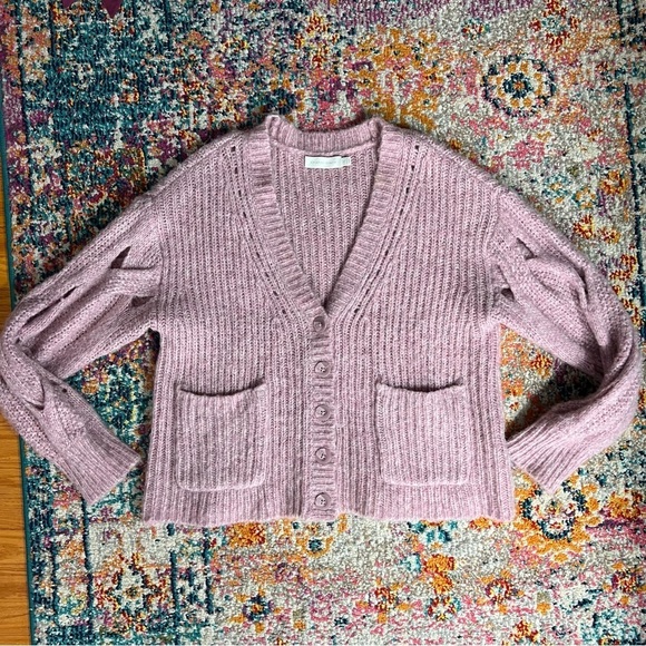 Jonathan Simkai Reagan Cardigan in Lilac Melange - Picture 12 of 16